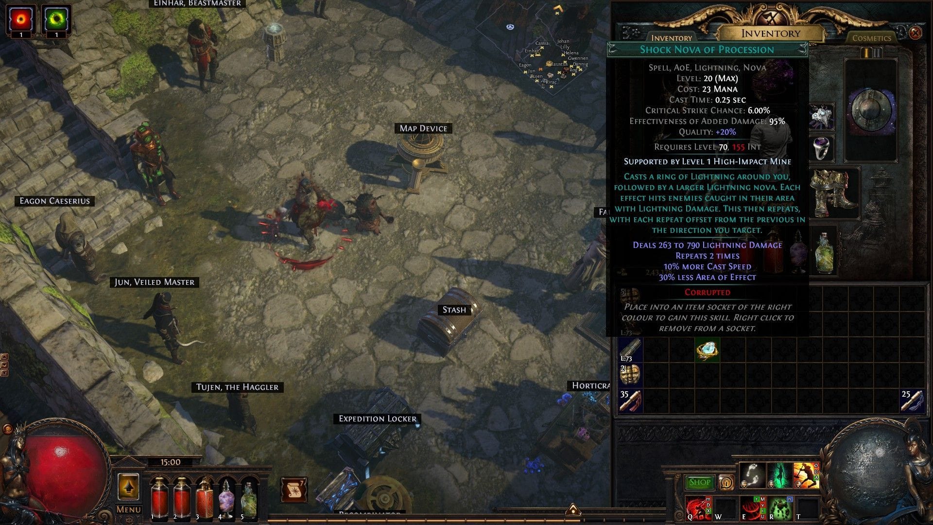 New transfigured Shock Nova is a great mapping Skill (Image via GGG)
