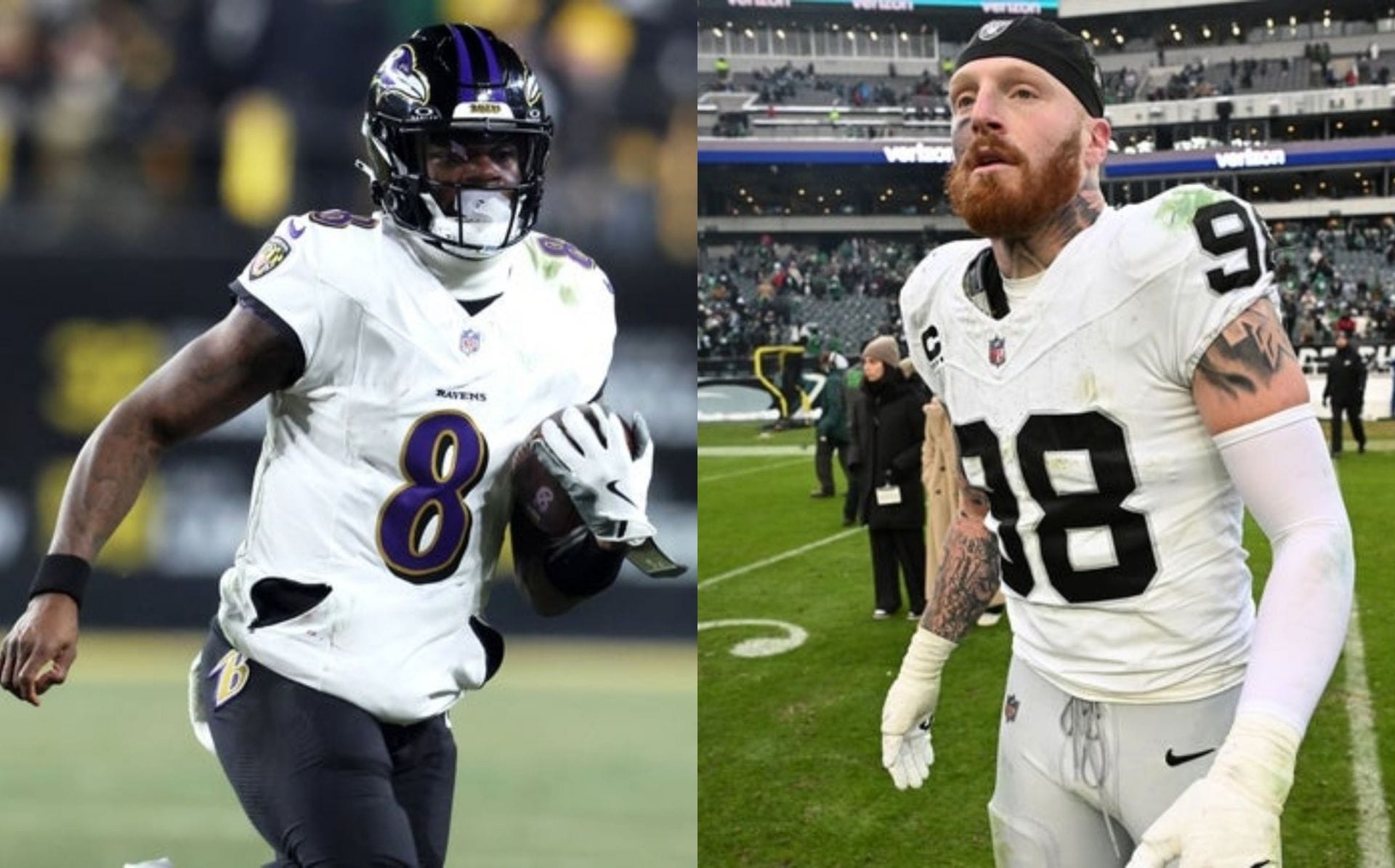 Lamar Jackson drops 1-word cryptic tweet amid Maxx Crosby to Ravens rumors (Credit: IMAGN)