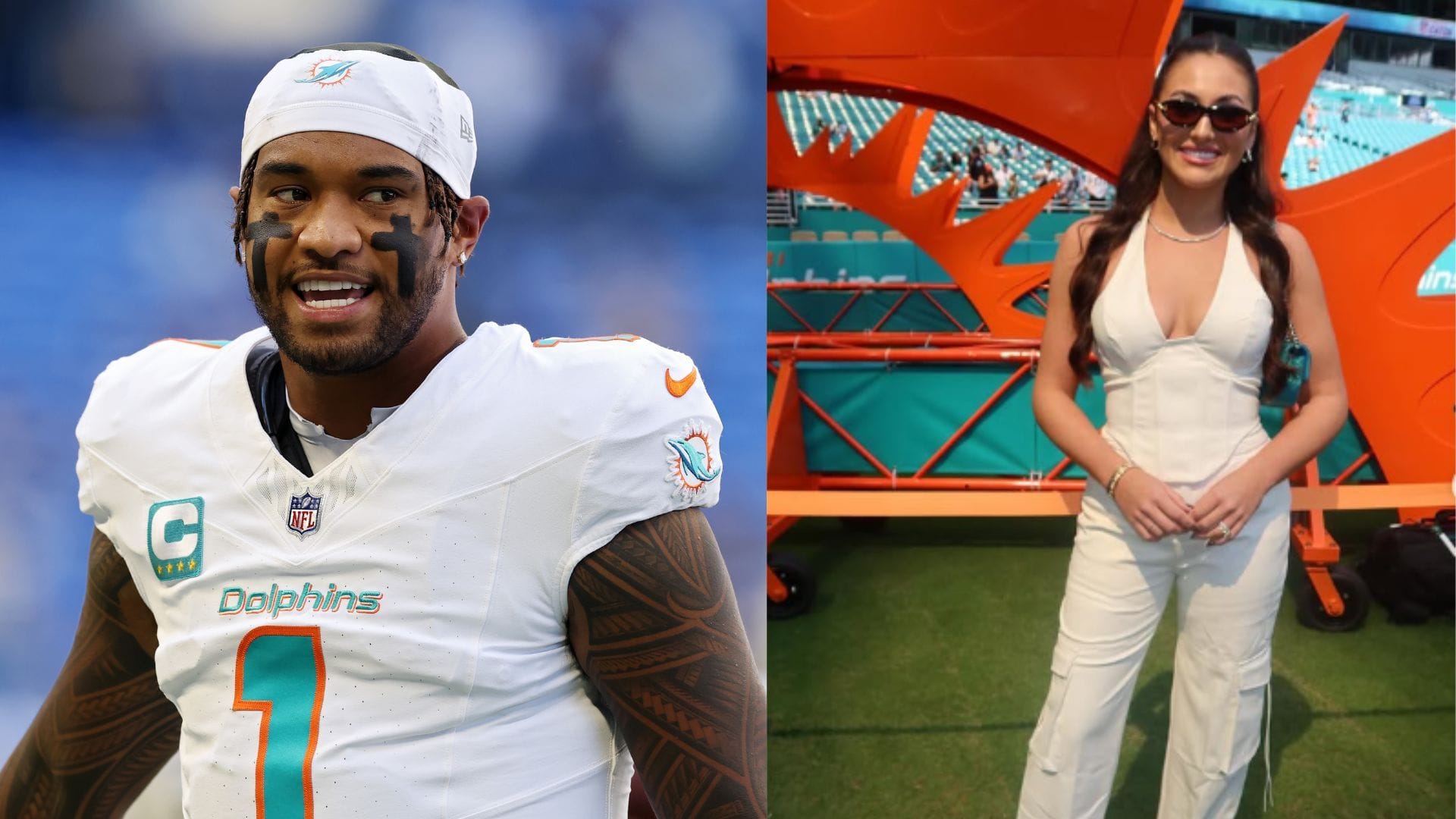 Tua Tagovailoa's wife Annah glams in lemon camisole lace co-ord for first 'date night' in Atlanta following QB's Falcons signing