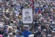MINNEAPOLIS, MINNESOTA - MARCH 28: Marchers attend the "No Kings" Rally Concert at the Minnesota State Capitol on March 28, 2026 in Minneapolis, Minnesota (Source: Getty)