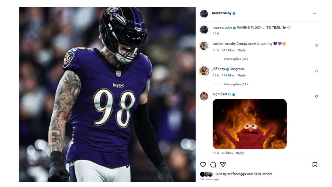 Source: (Via Instagram/ @maxxcrosby)