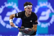 Jakub Mensik in action at the 2026 Dubai Tennis Championships (Source: Getty)