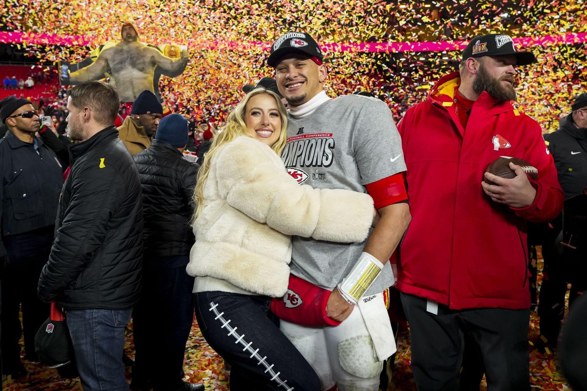 Patrick Mahomes' wife Brittany cozies up with Chiefs QB in romantic pre ...