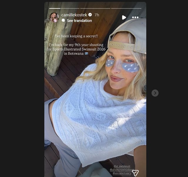 Rob Gronkowski&rsquo;s GF Camille Kostek drops surprise announcement about 2026 shoot (Image via IG/@camillekostek)