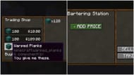 Shoppy brings a new bartering station that can be used as a vending machine (Image via Mojang Studios || CurseForge/thethonk)