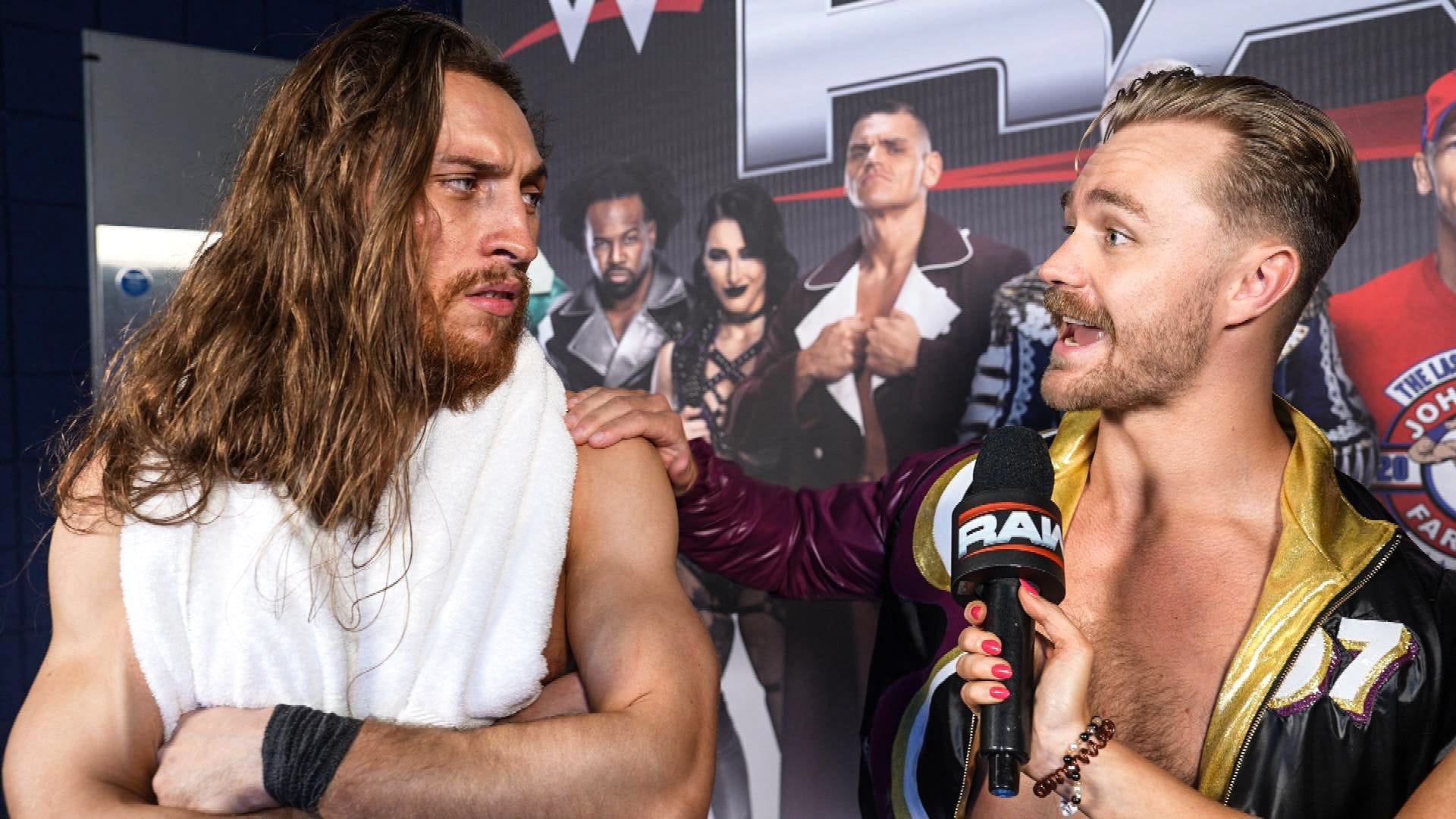 Tyler Bate reacts to fellow WWE star trying to get a kiss from his girlfriend