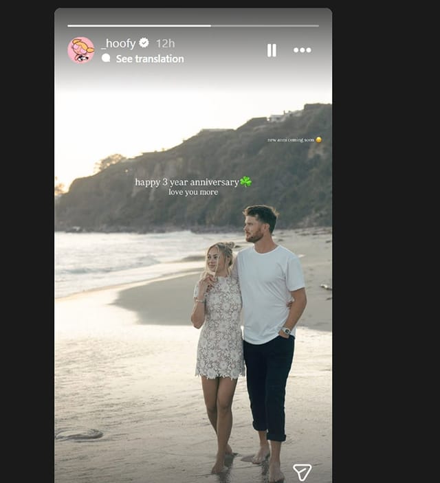 Sam Darnold&rsquo;s fianc&eacute;e Katie Hoofnagle's IG story (Image via IG//@_hoofy)