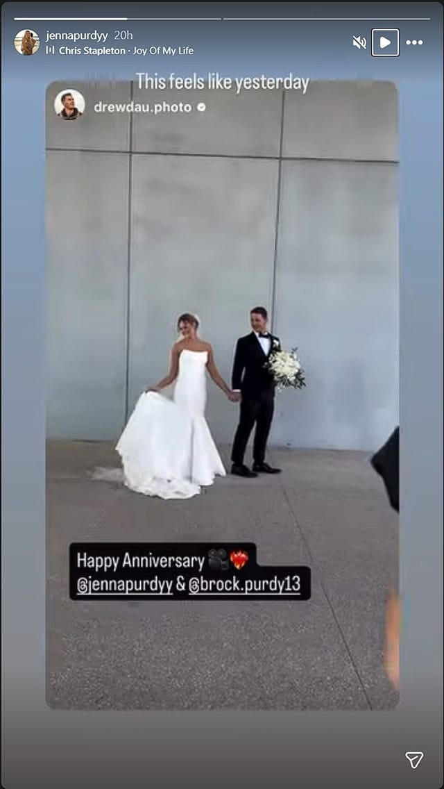 Brock Purdy's wife Jenna celebrates 2 years of marriage with 49ers QB with a very sweet 4-word message