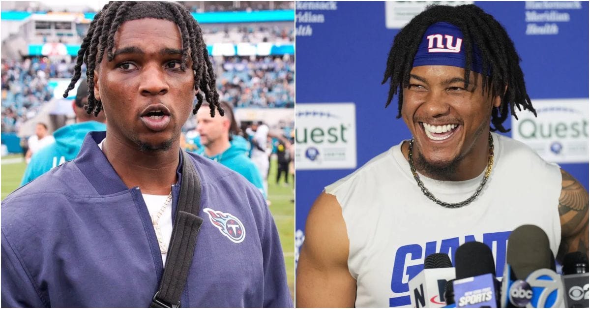 WATCH: Cam Ward crashes Wan'Dale Robinson's presser as Titans' new WR reveals reason for joining Tennessee