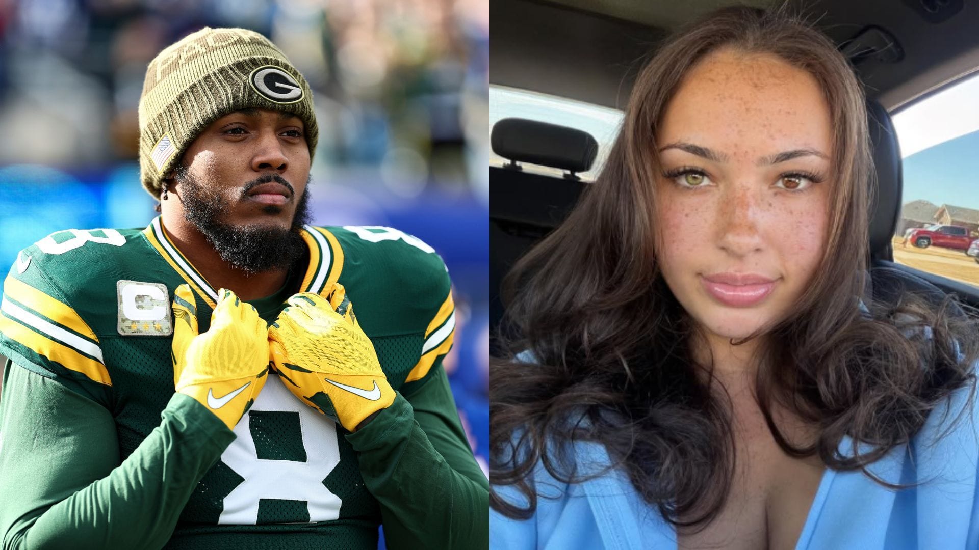 Josh Jacobs' GF Ash Kaash shows off fishing skills after capturing large Blue catfish during offseason outing