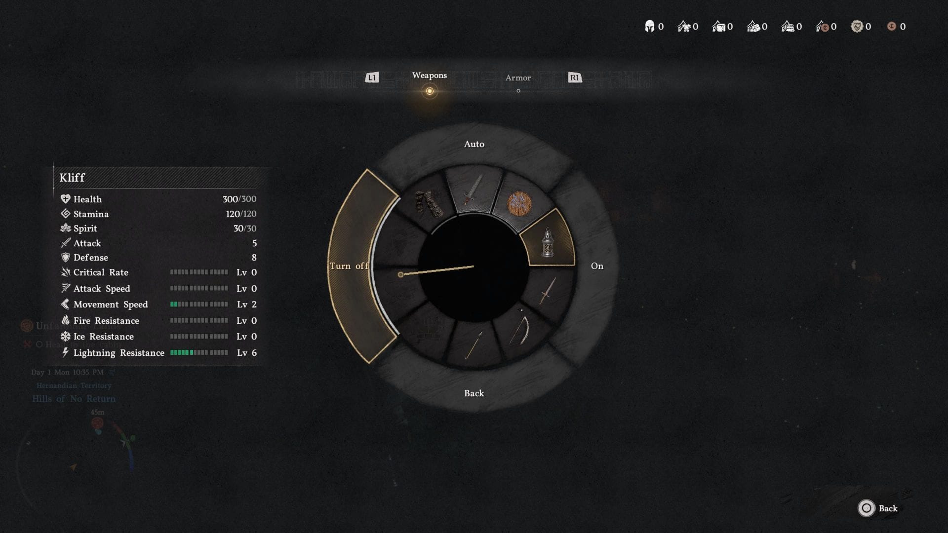 You can also turn the lantern on or off in the radial menu from where you can equip it (Image via Pearl Abyss)