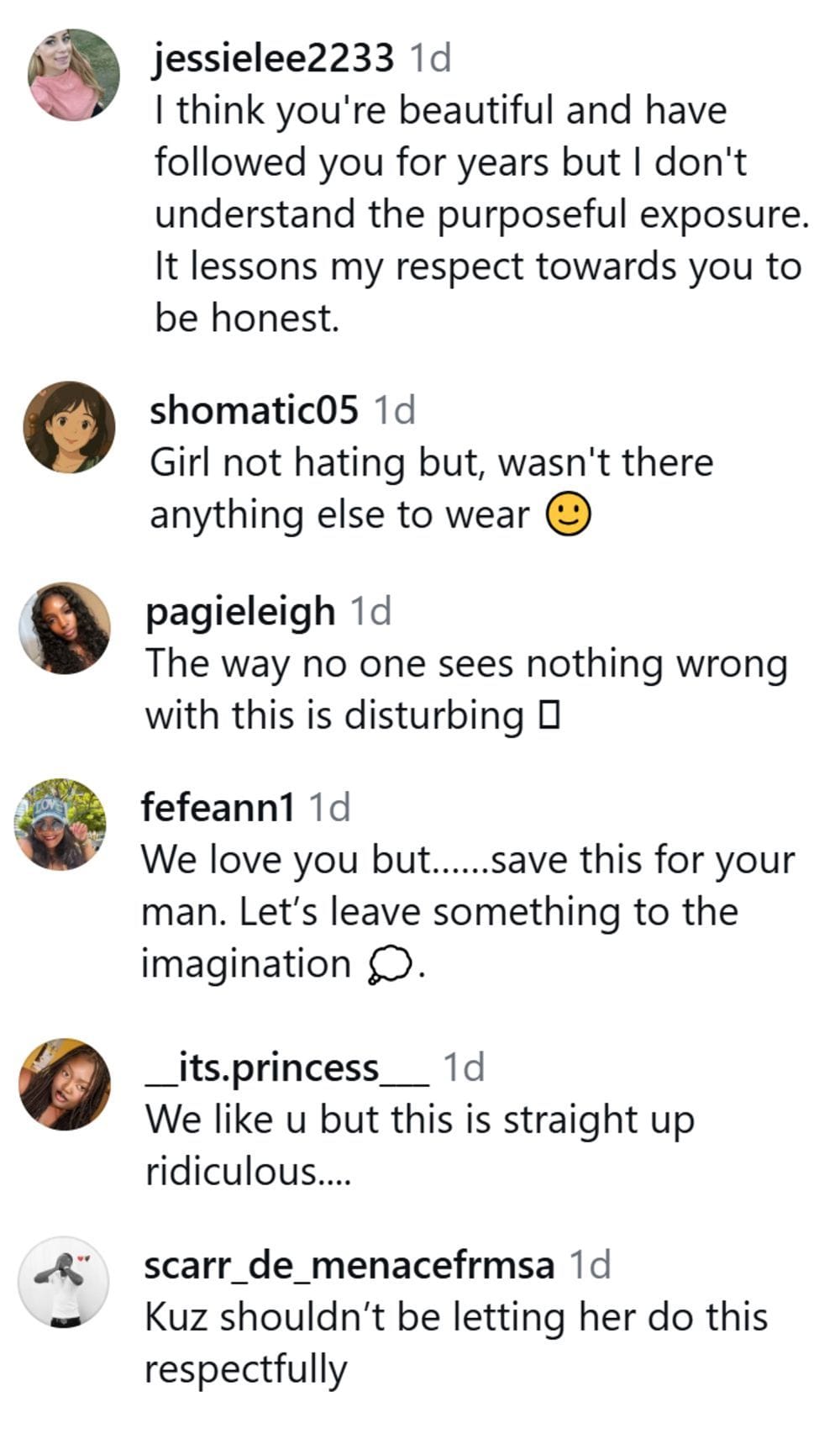 Fans comment on Winnie Harlow's outfit. (Image via Instagra/@winnieharlow)