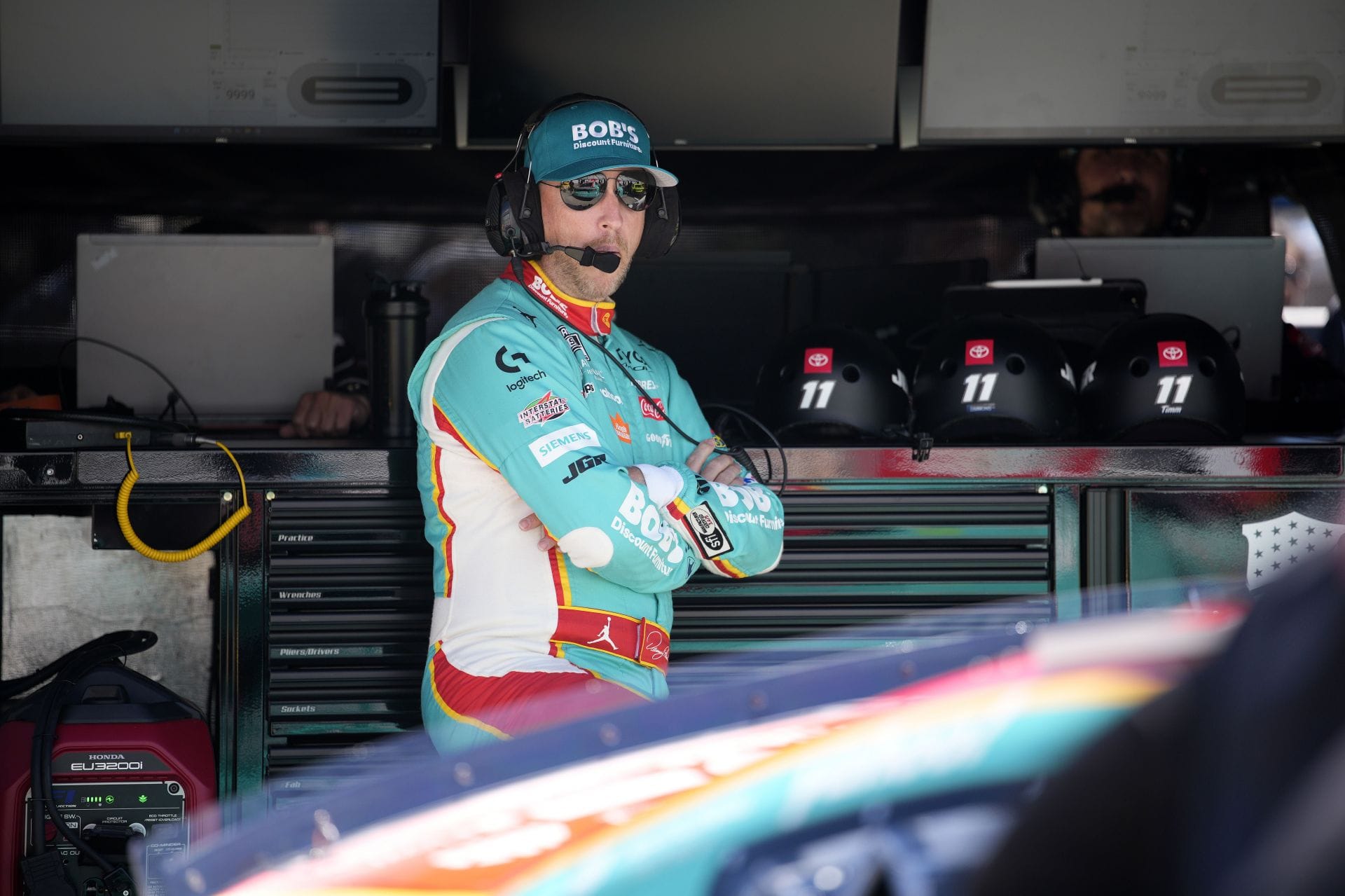 “It’s just a d*** move”: Denny Hamlin reacts to Carson Hocevar’s restart that sparked Bubba Wallace’s Martinsville frustration&nbsp;