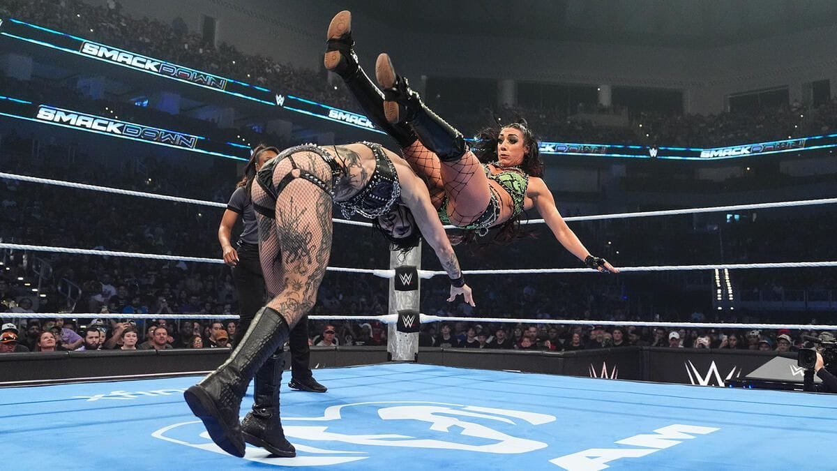 Rhea Ripley suffers a wardrobe mishap on post-WrestleMania WWE SmackDown