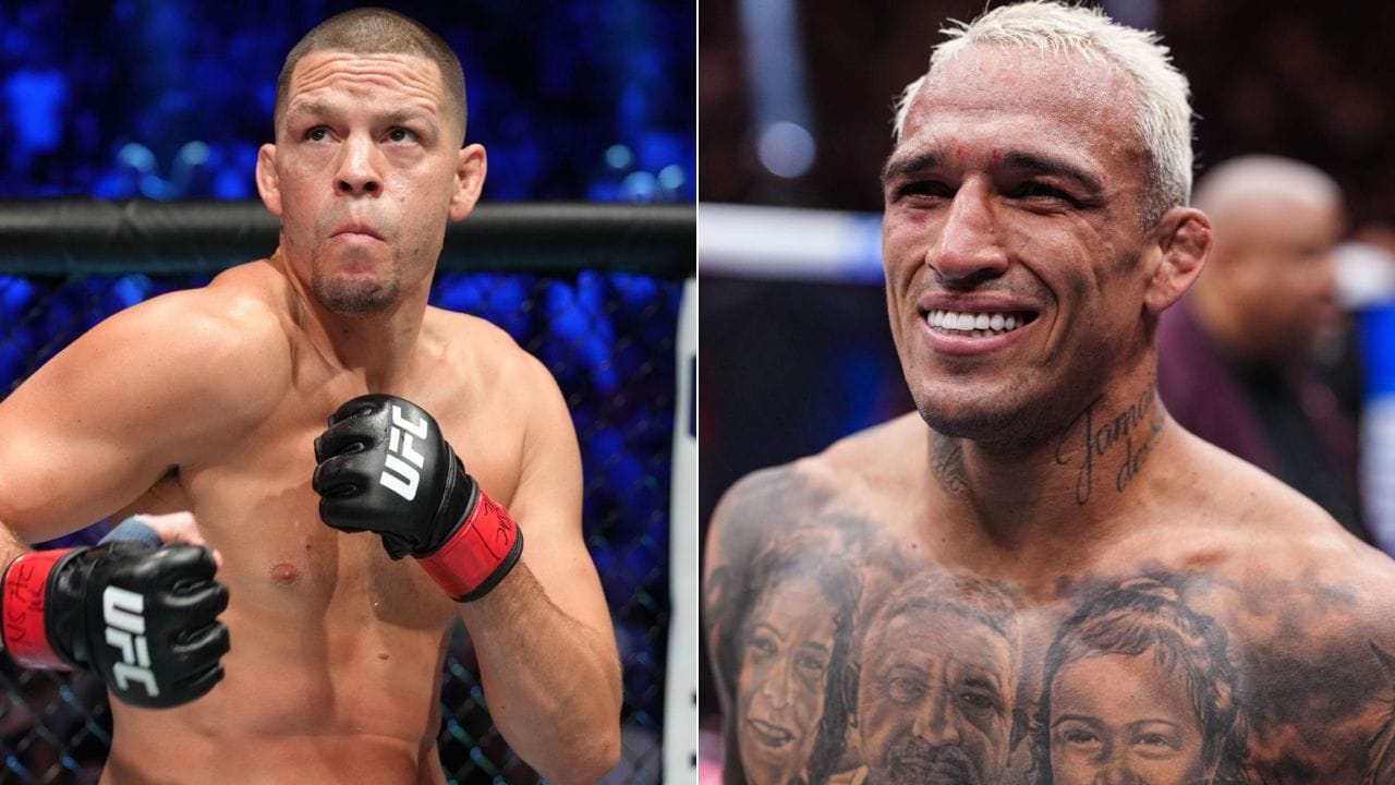 Nate Diaz promises to beat the "f****** s***" out of Charles Oliveira in brutal rant