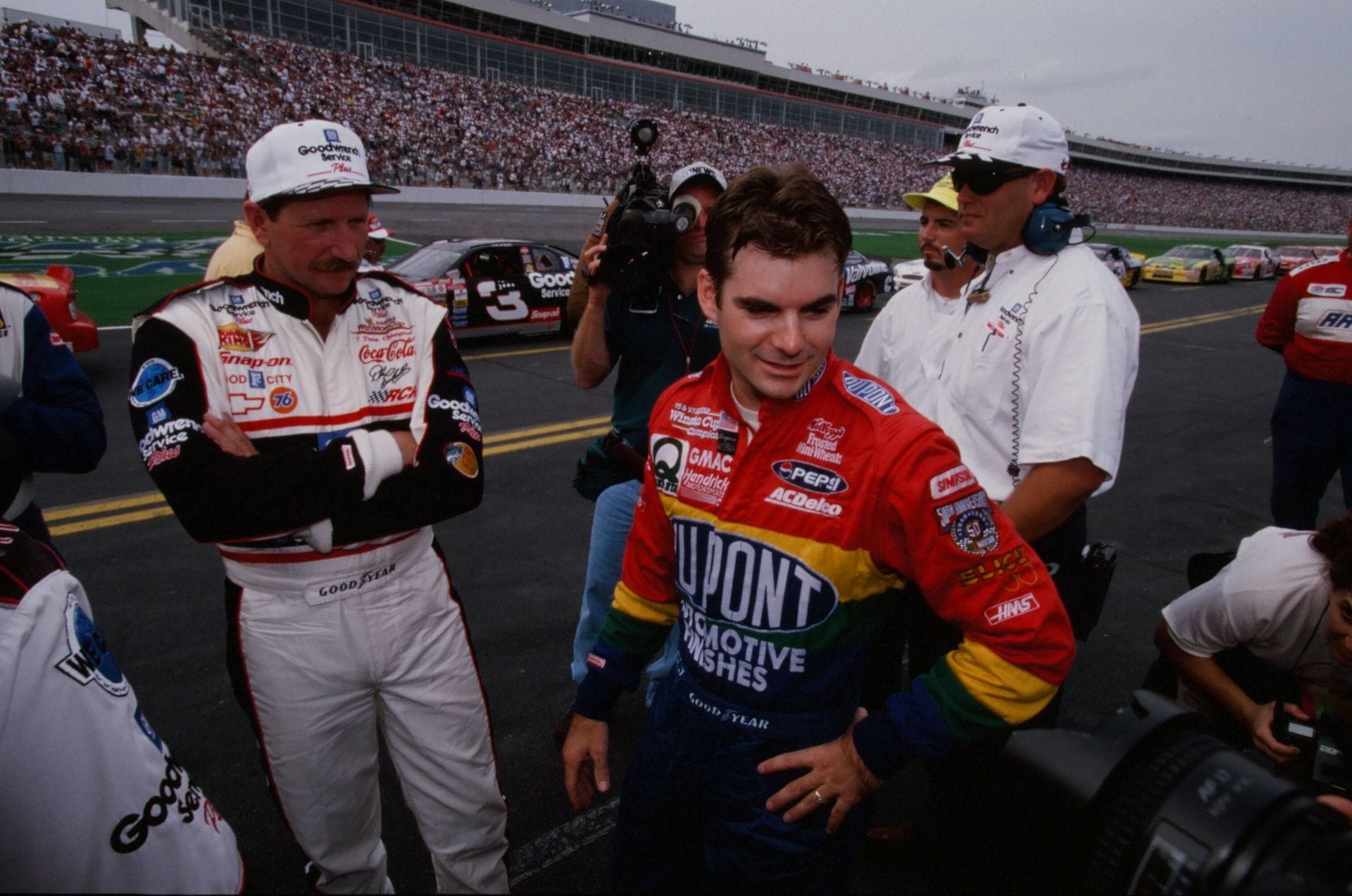 Dale Earnhardt Sr. and Jeff Gordon - Charlotte, 1998. Source: Getty