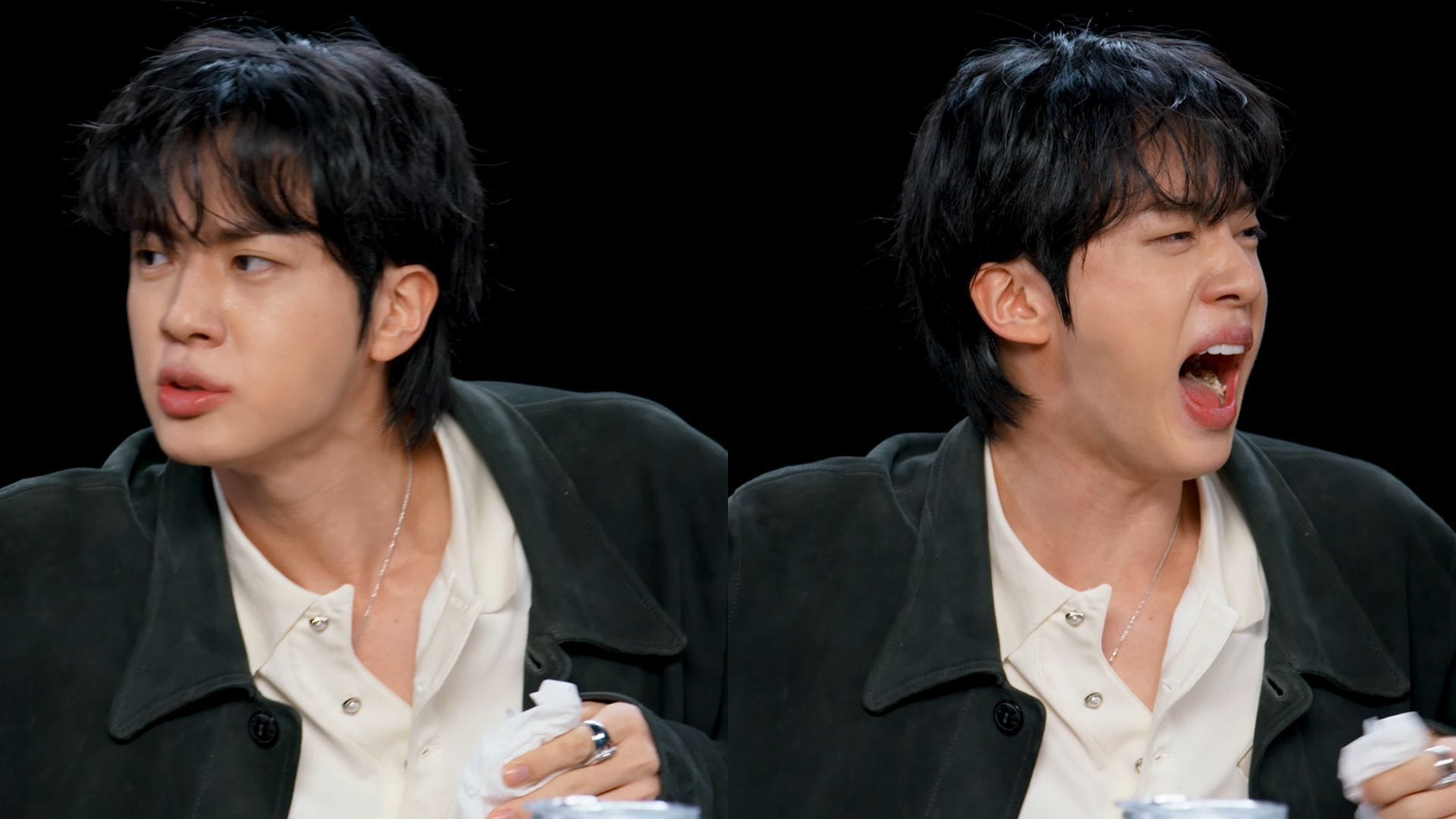 "LAUGHED SO HARD!"- Fans react as BTS' Jin goes viral for his hilarious Hot Ones reactions