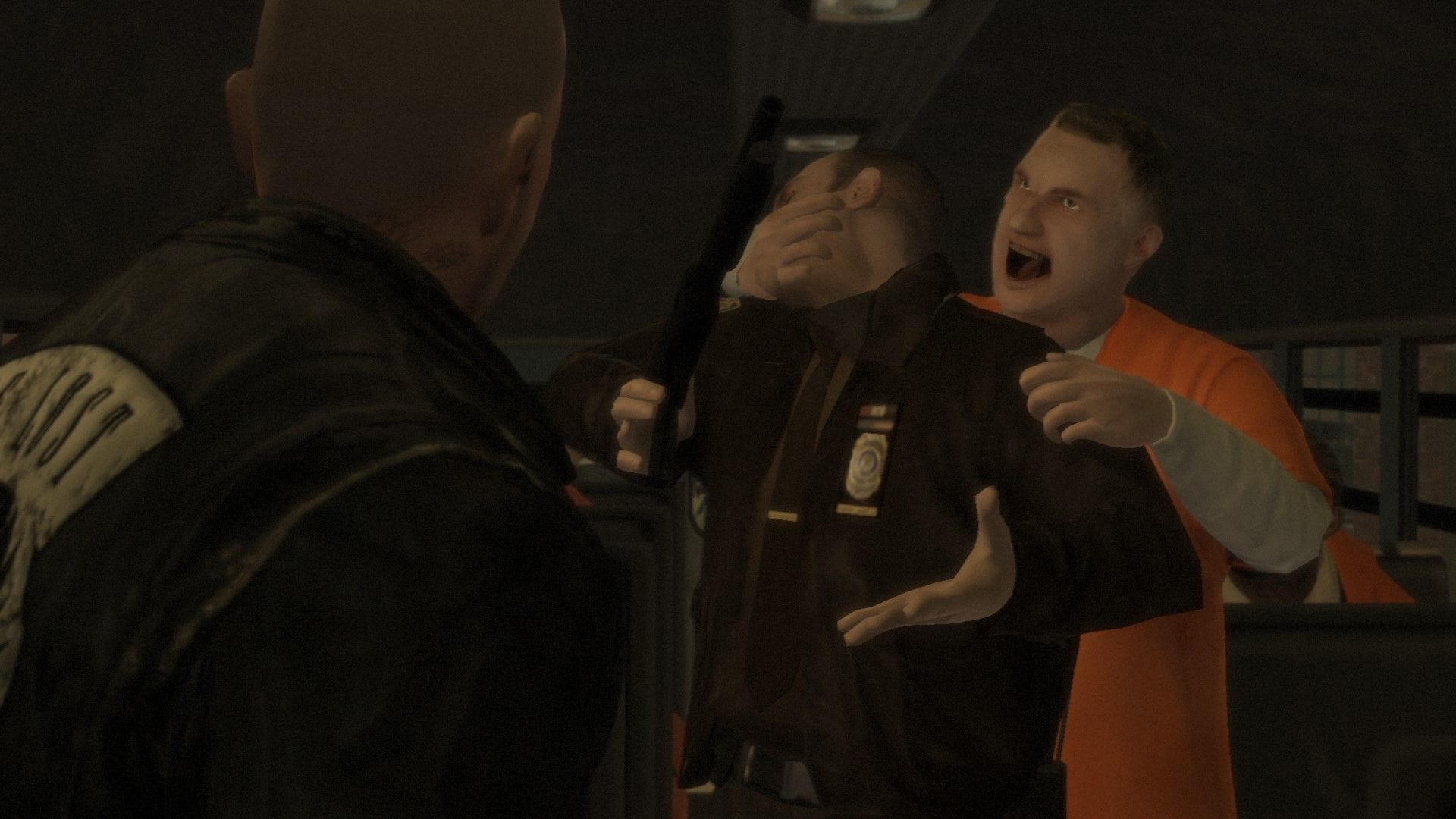 Curtis Stocker biting an officer (Image via Rockstar Games || Grand Theft Auto Wiki)