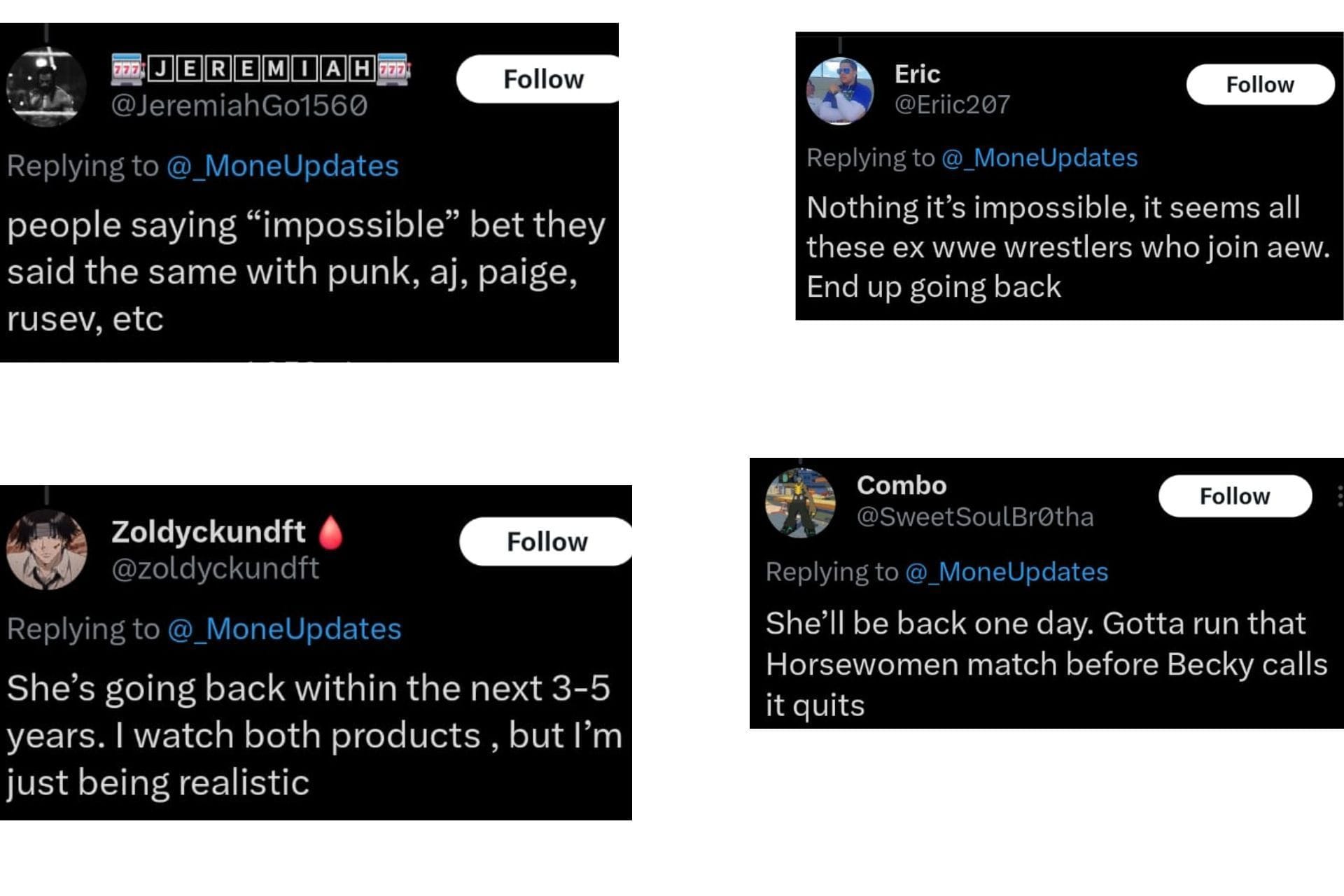 Fans on the X social media platform reacted to Mercedes Mone's potential WWE return after Saraya returned at WrestleMania 42