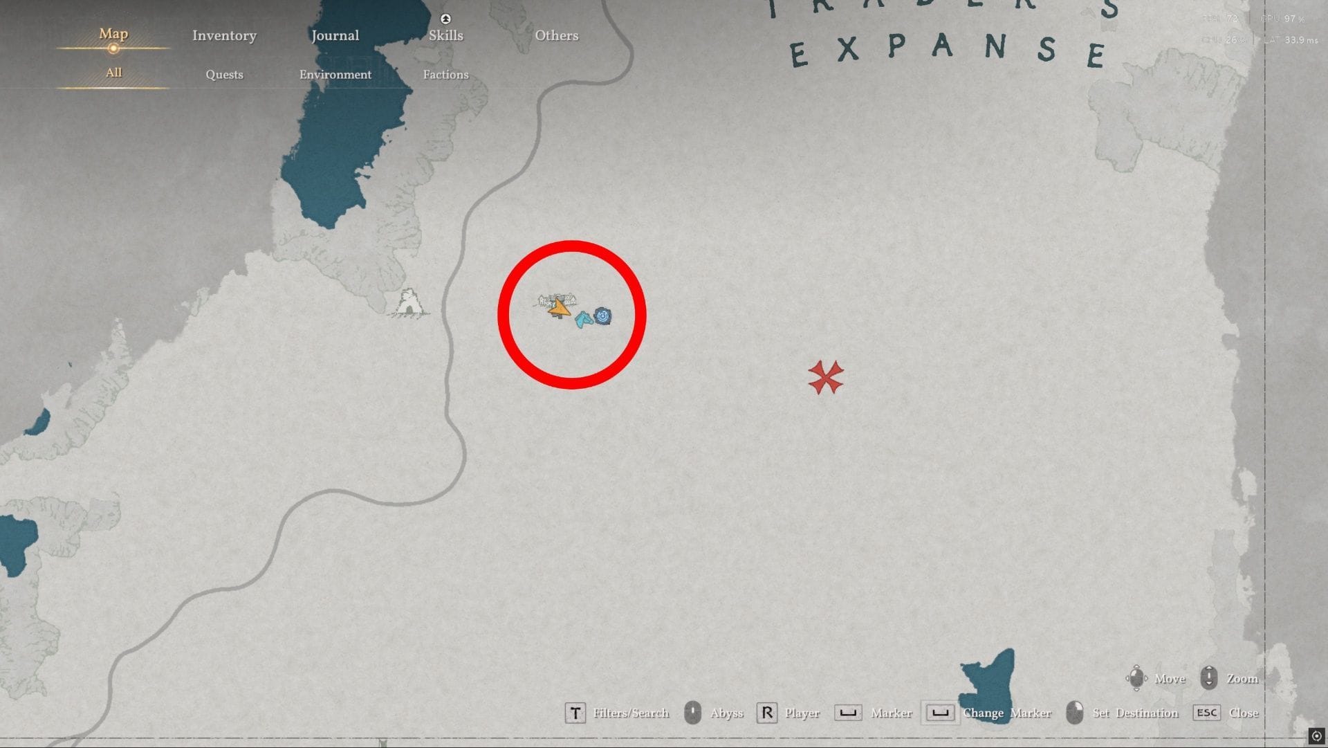 The Pilgrim's Oasis Abyss Nexus location (Image via Pearl Abyss || Sportskeeda)