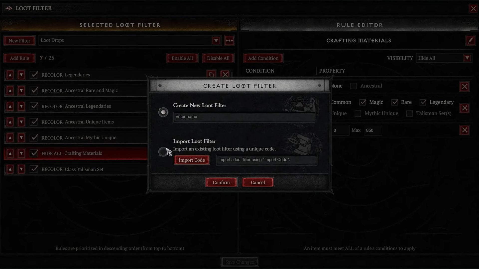 Diablo 4: Best Loot Filter codes