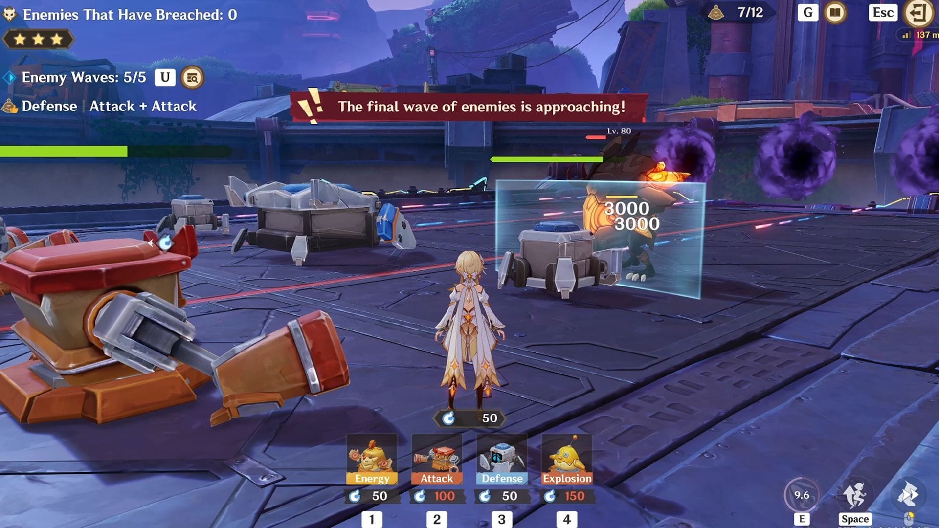 Combine Attack and Defense mechanisms to defeat enemies (Image via Sportskeeda Gaming/HoYoverse)