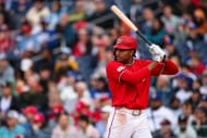 MLB: James Wood in action for the Washington Nationals - Source: Getty