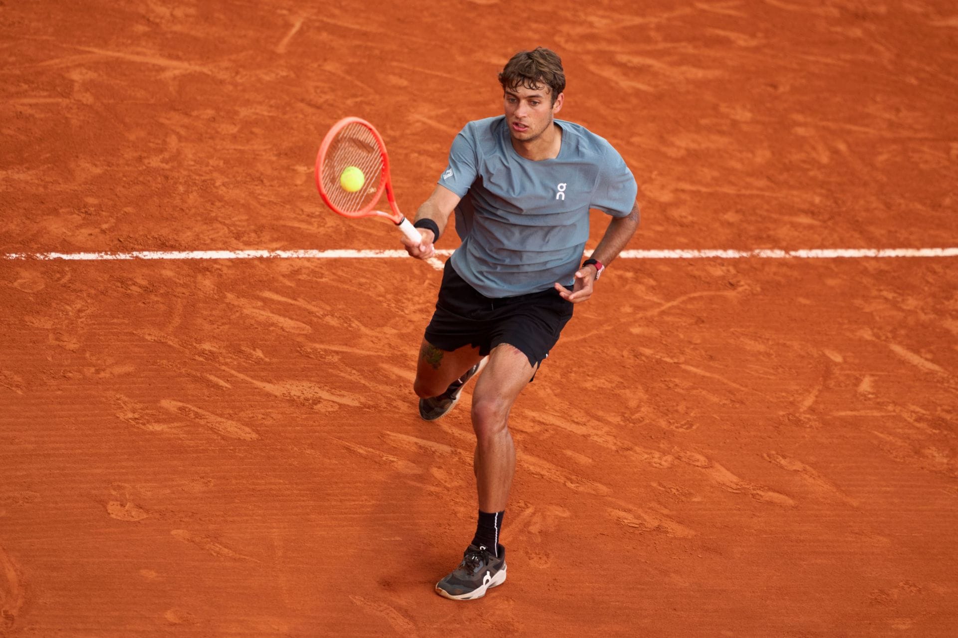 Cobolli in action for his round of 32 clash at the 202y Rolex Monte-Carlo Masters (Image Source: Getty)