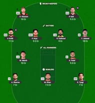 IPL 2026 Fantasy Team for Match 11 - RCB vs CSK (Image via the official IPL Fantasy 2026 website)