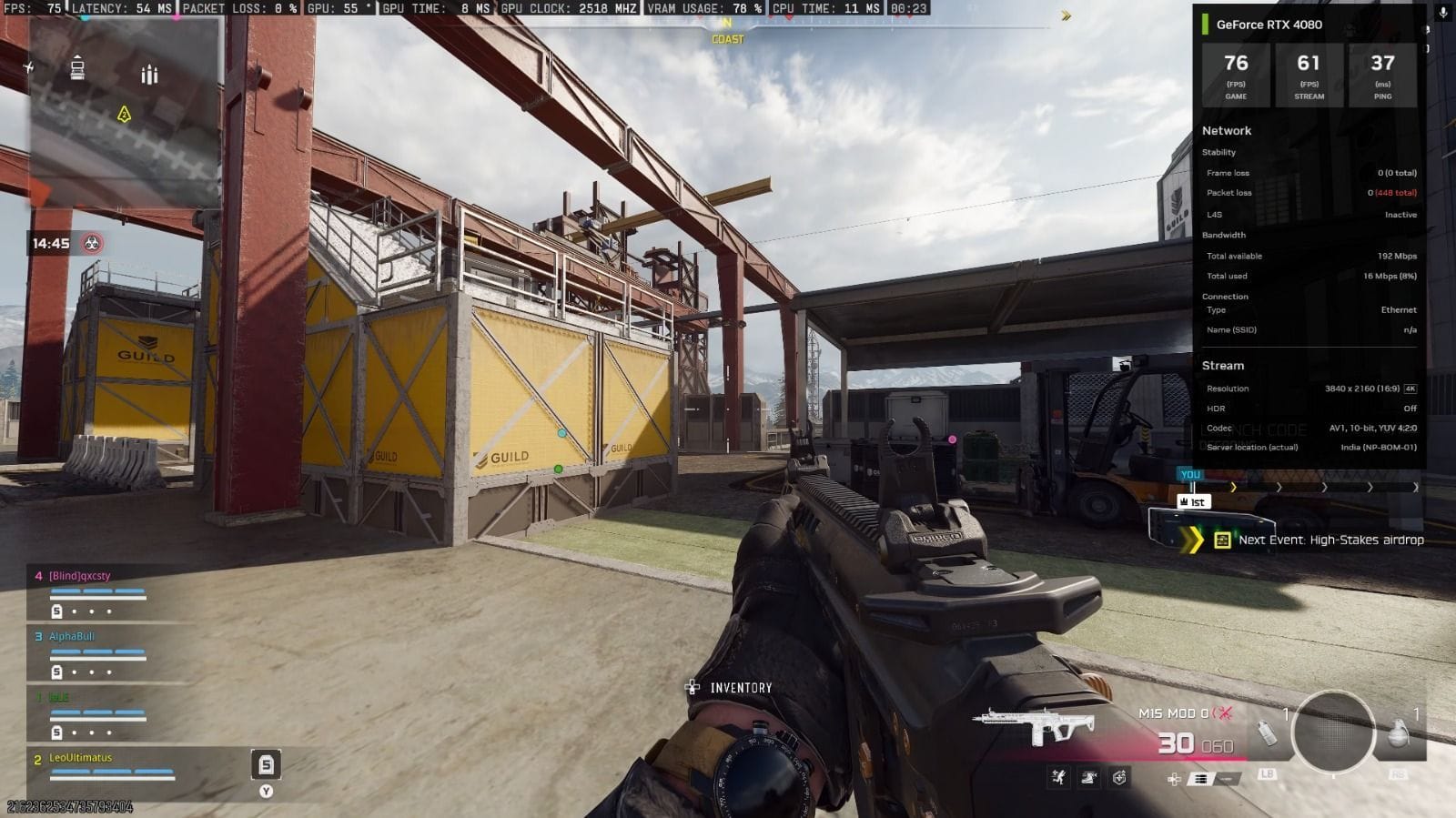 Warzone had high packet loss (Image via Activision || SK Tech)