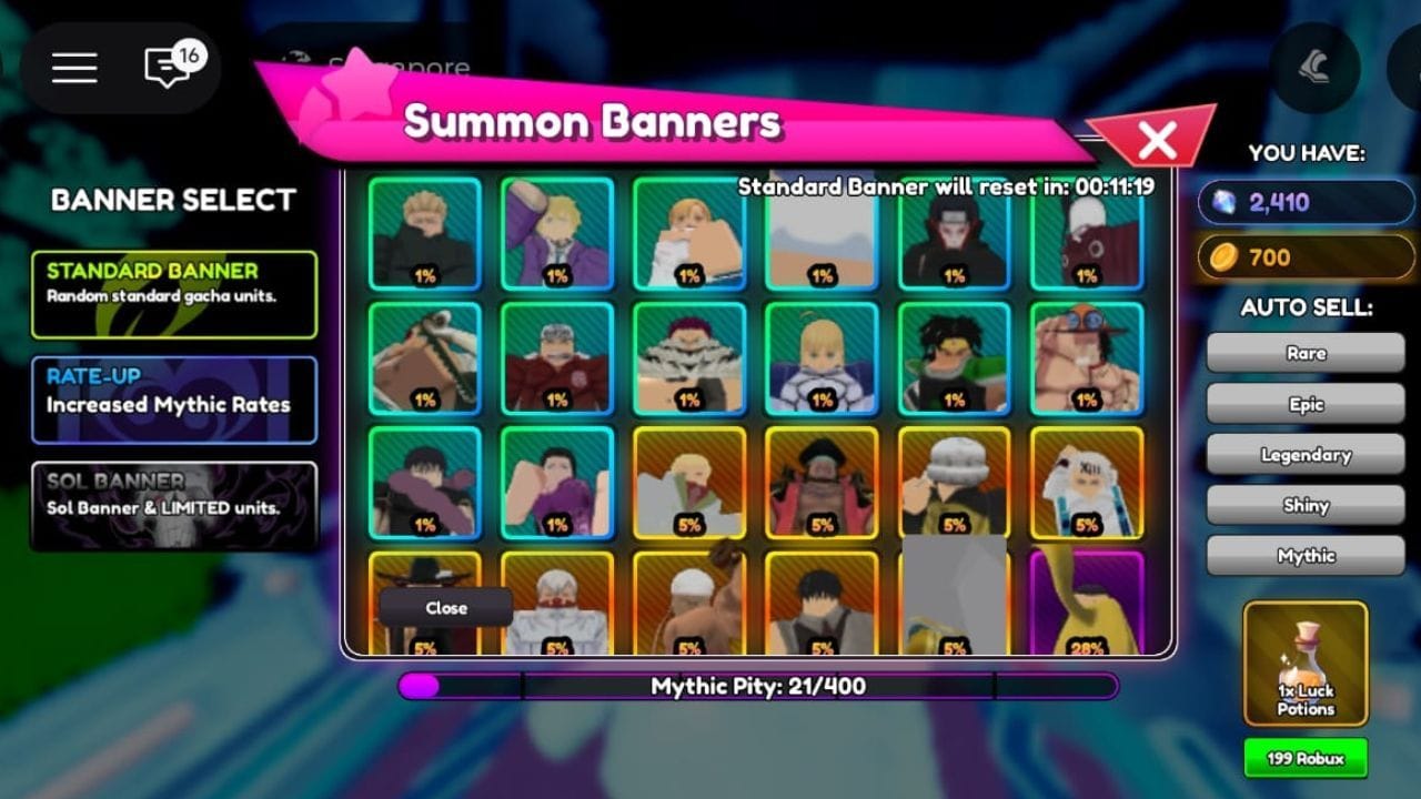 The Rate-Up Summon Banner (Image via Roblox)