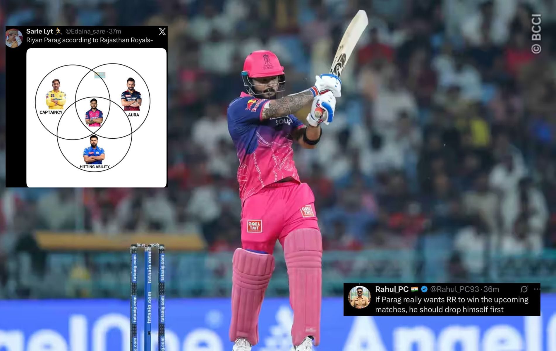 "He should drop himself first" - Fans troll Riyan Parag for his batting flop show in LSG vs RR IPL 2026 match