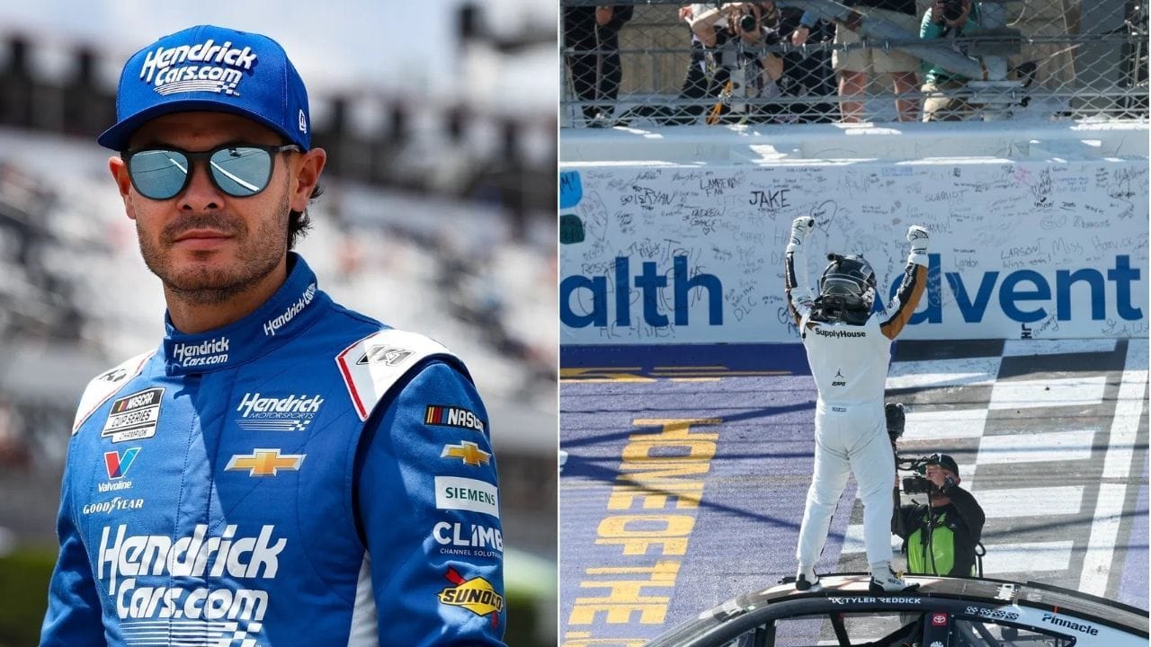“I was nervous”: Kyle Larson shares honest take on his intense closing laps battle with Tyler Reddick at Kansas