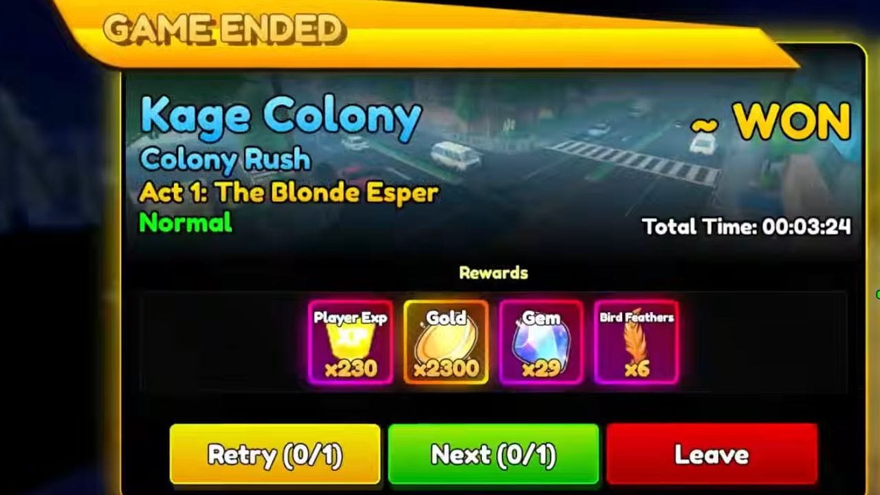 Complete the Acts to get Coins, Gems, and more rewards (Image via Roblox)