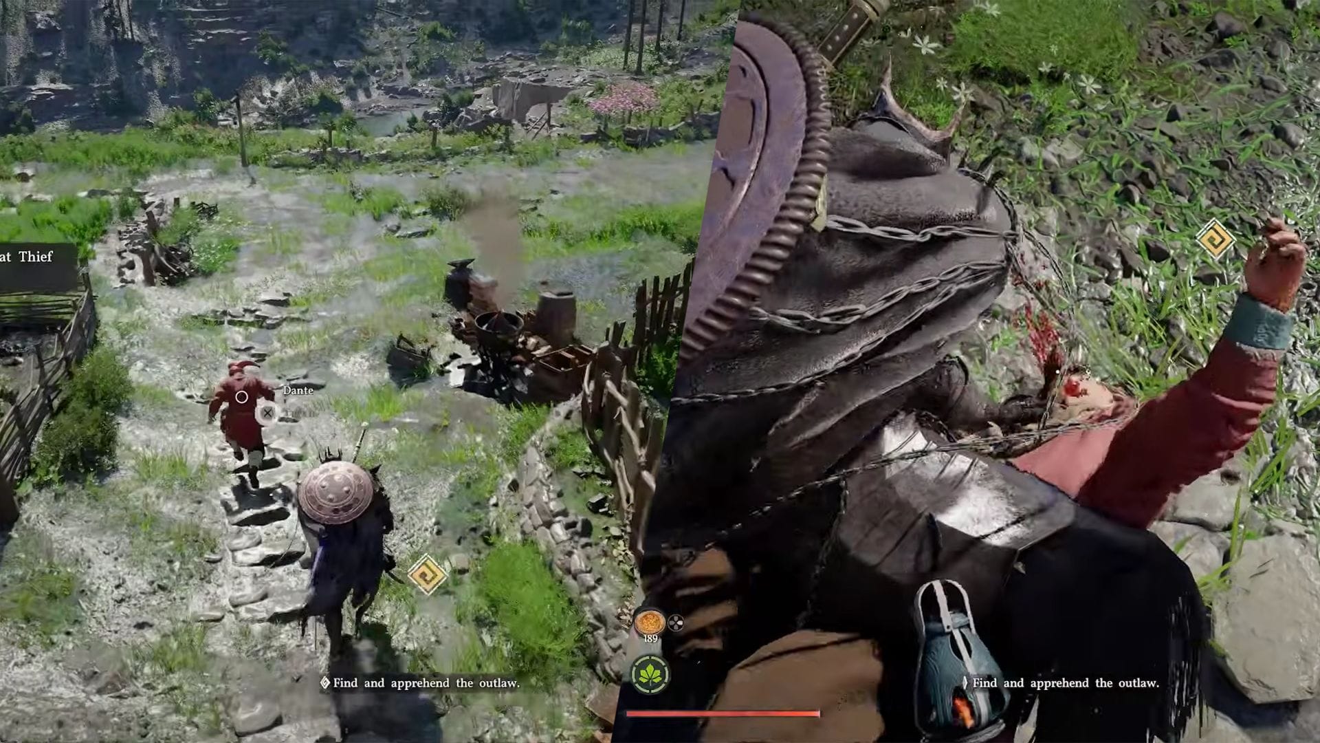 Dante the Great Thief will only appear after you have liberated the Inskworth Bindery (Image via Pearl Abyss || YouTube/@ZaFrostPet)