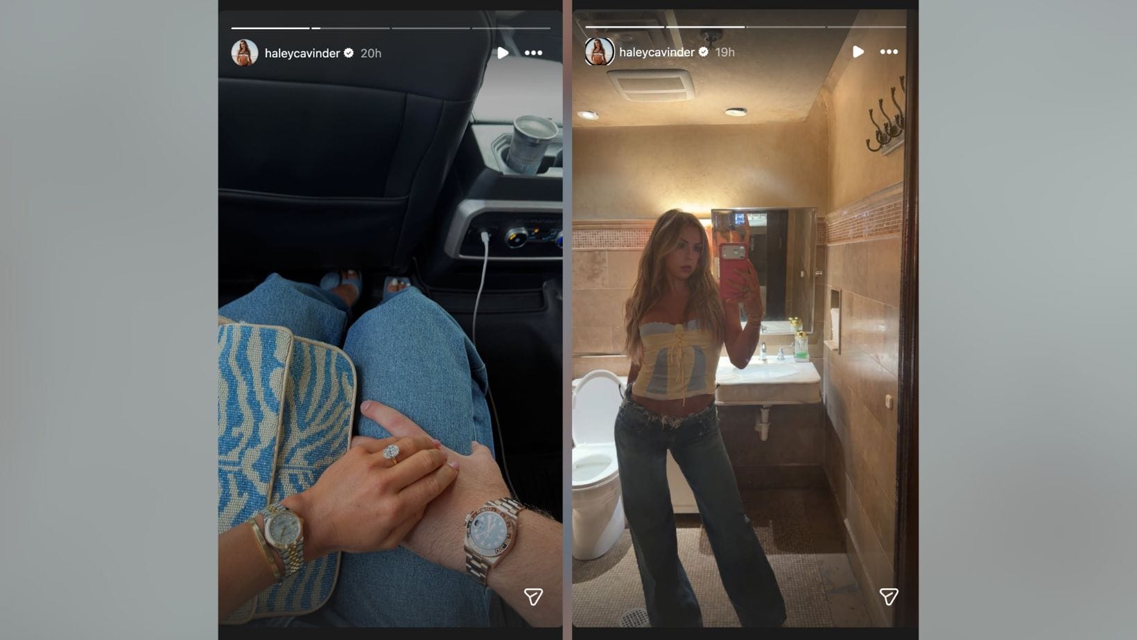 Jake Ferguson and Haley Cavinder flex Rolex watches worth - Image via Instagram/@haleycavinder