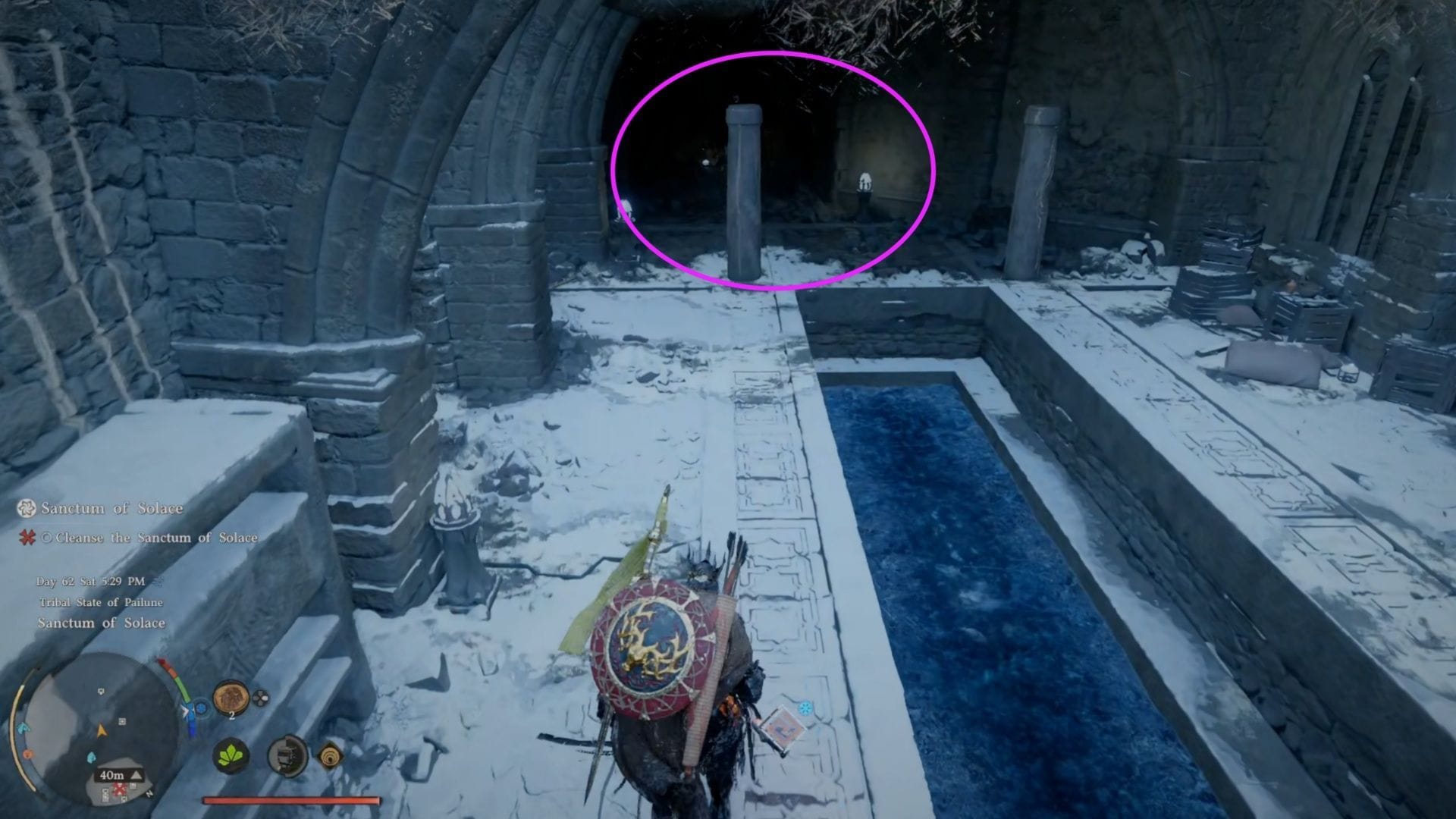 You'll find the Fusion Reactor right inside that dark area (Image via Pearl Abyss)