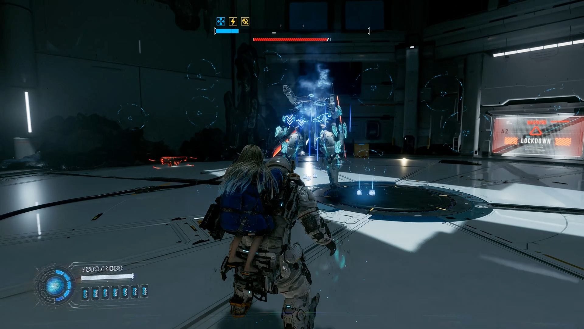 Defeating the Sentinel in Pragmata is a confirmed story milestone tied directly to Central Port progression (Image via Capcom || YouTube/@THEGAMEREYES)