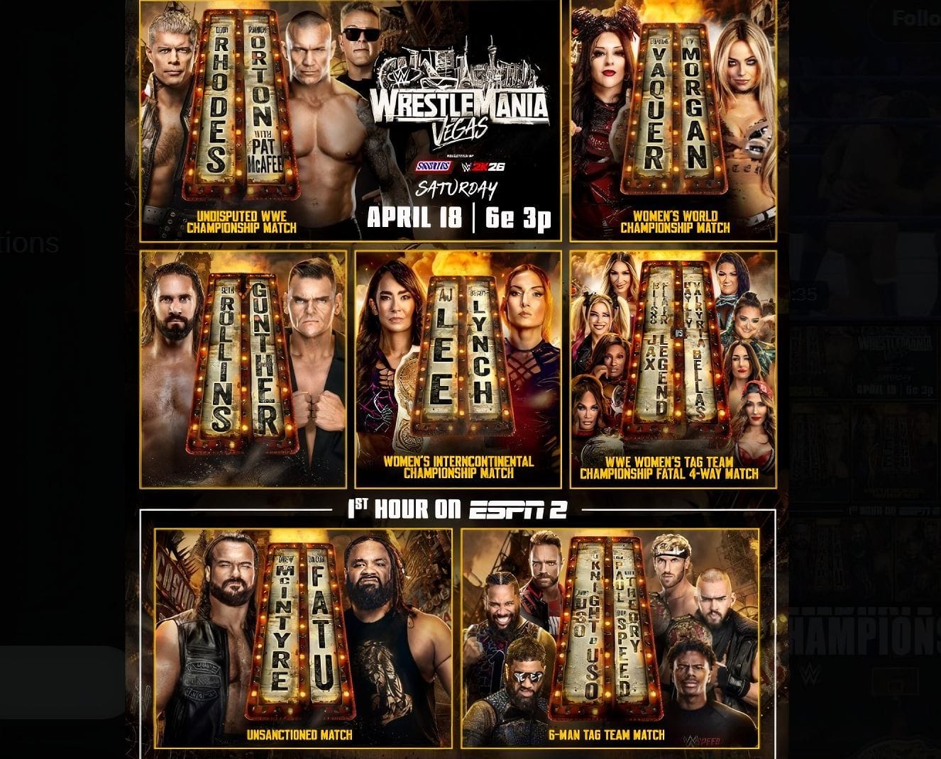 Predicting the winners of WWE WrestleMania 42 Night 1