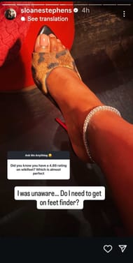 Sloane Stephens gets shocked by a bizarre question | Instagram@sloanestephens