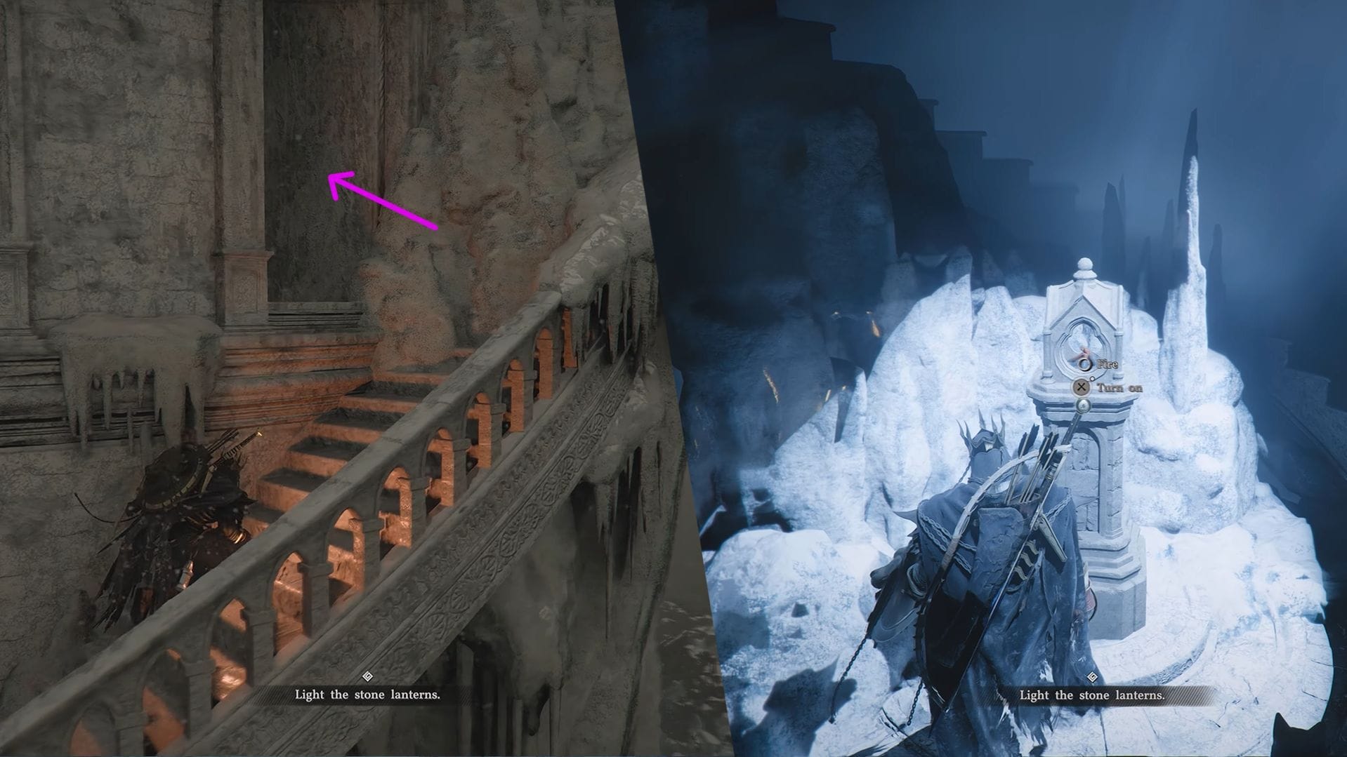 Light the last lantern to get the Frostcursed Plate Boots (Image via Pearl Abyss)