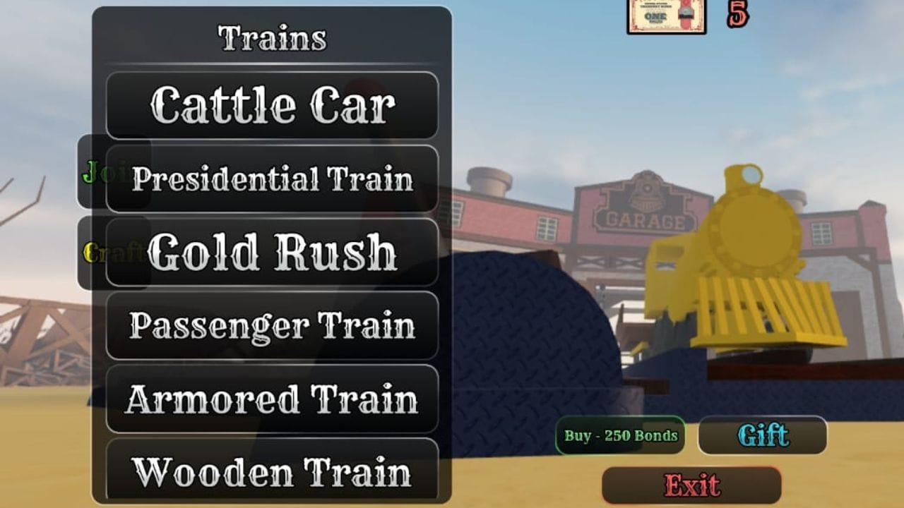All Train variants in Dead Rails: Price and usage