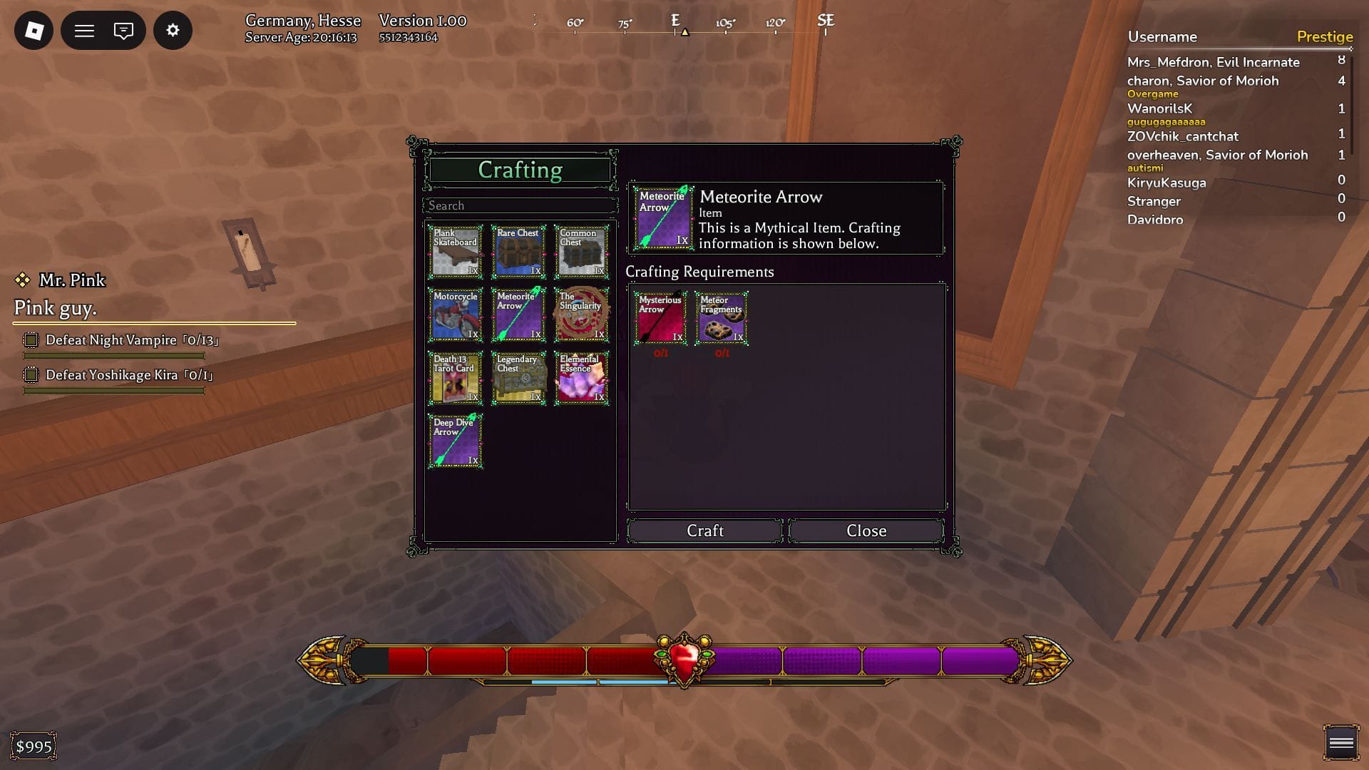 Use a Meteorite Arrow to get Planet Waves (Image via Roblox)