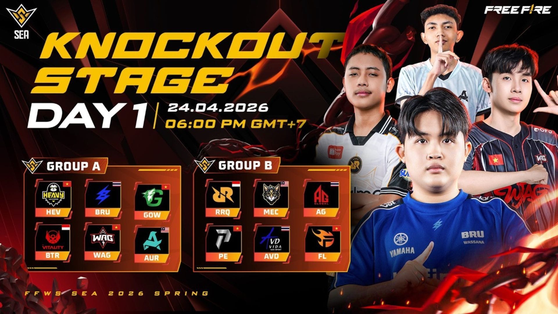 FFWS 2026 SEA Spring Knockout Stage Week 1 Day 1: Overall standings and summary