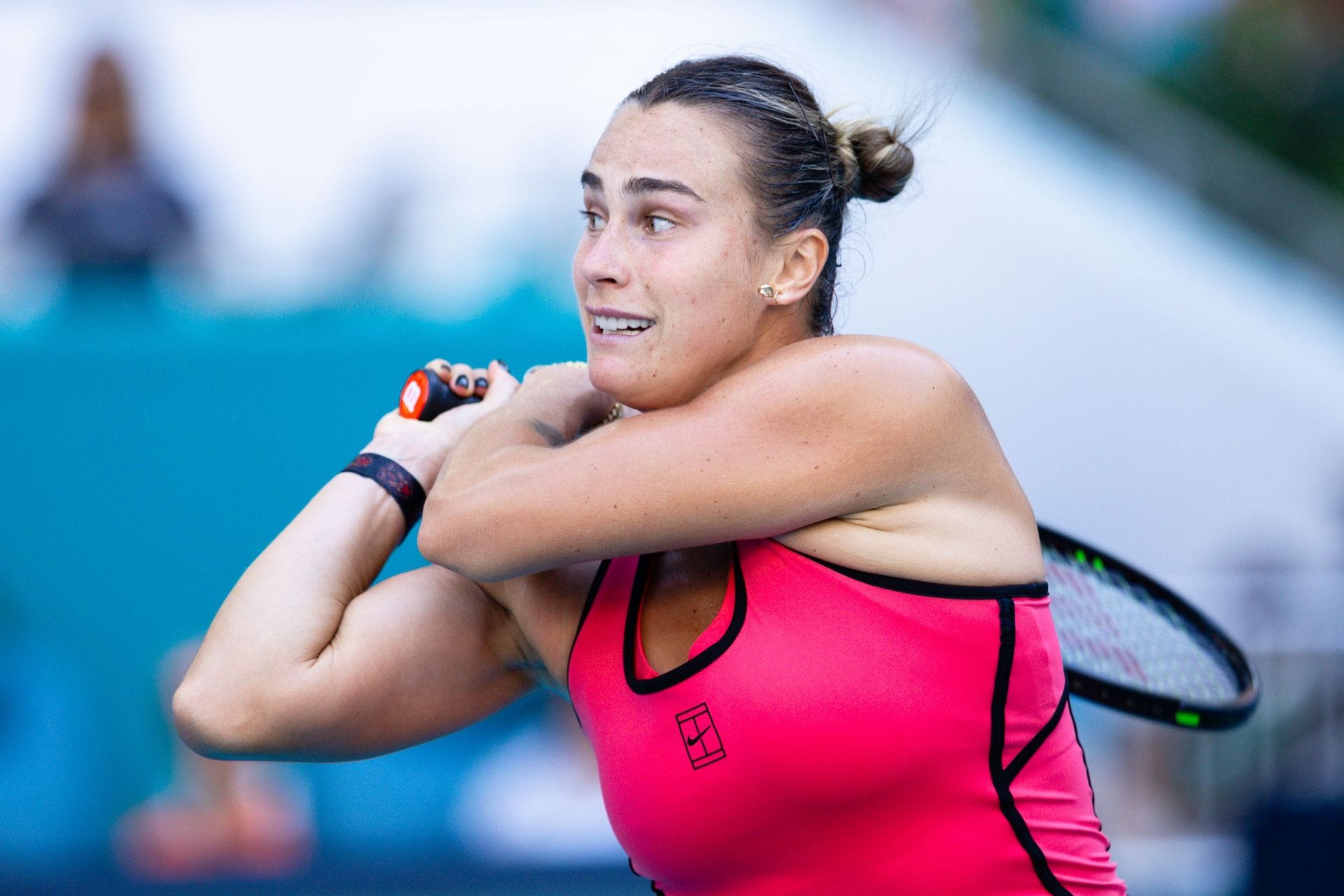 Aryna Sabalenka in action at the 2026 Miami Open (Source: Getty)
