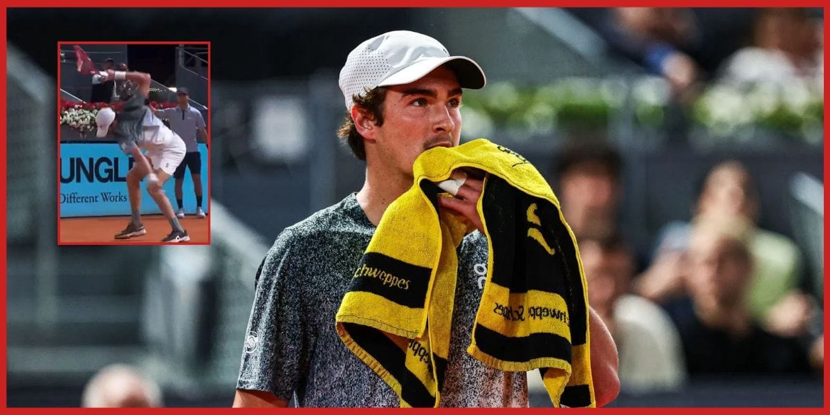 WATCH: Joao Fonseca obliterates his racket in epic show of frustration during Madrid loss to teenage opponent younger than him