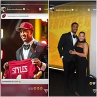 Sonny Styles’ GF Kaia Henderson gets emotional as Commanders select Ohio State LB with No.7 pick in 2026 NFL draft
