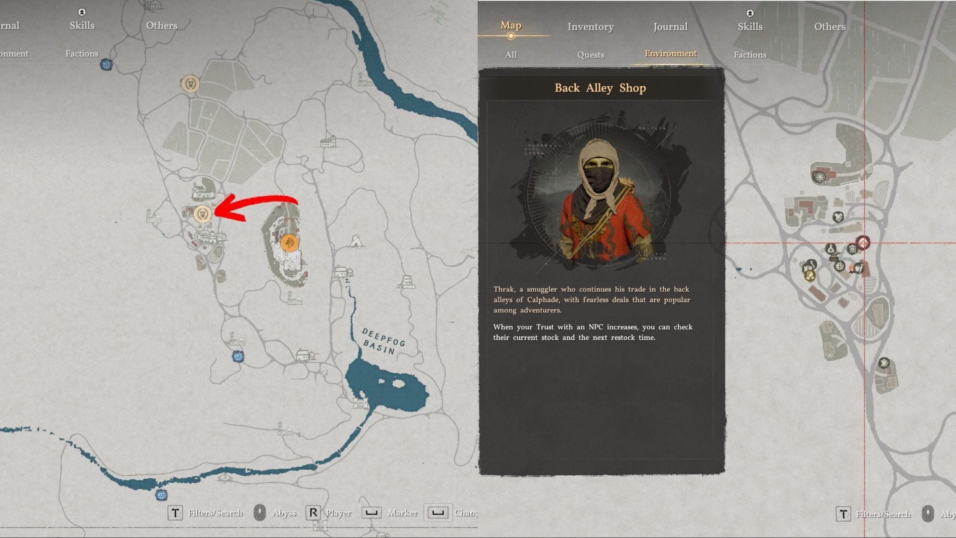 Calphadean Territory Back Alley Shop location (Image via Pearl Abyss || Sportskeeda)