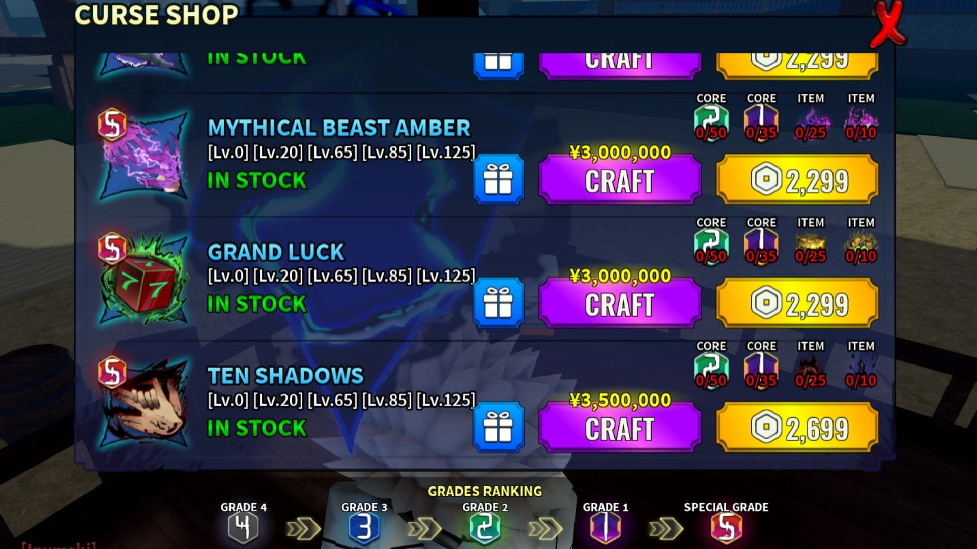 The Mythical Beast Amber in Cursed Shop (Image via Roblox)