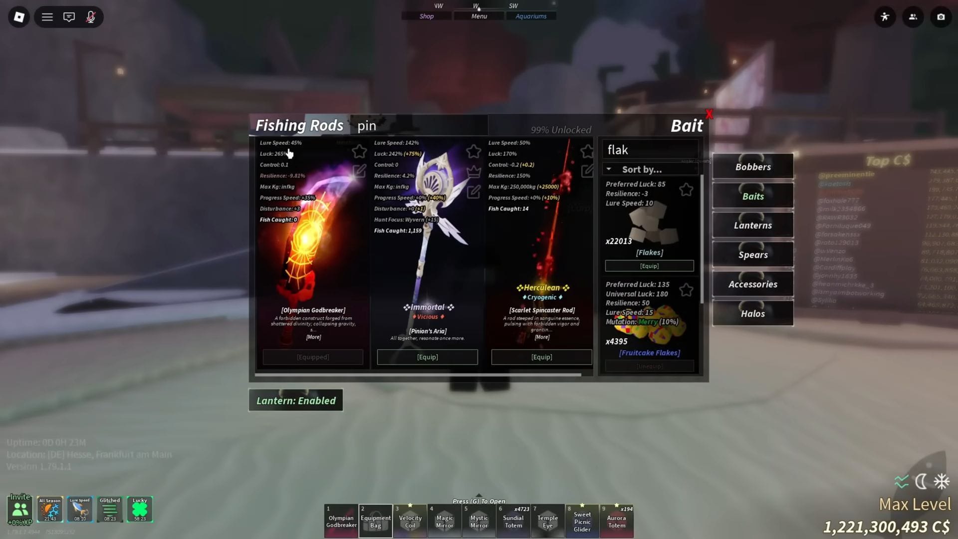 The Gravitas Mutation is exclusive to the Olympian Godbreaker Rod (Image via Roblox || YouTube/@RobnixGaming)